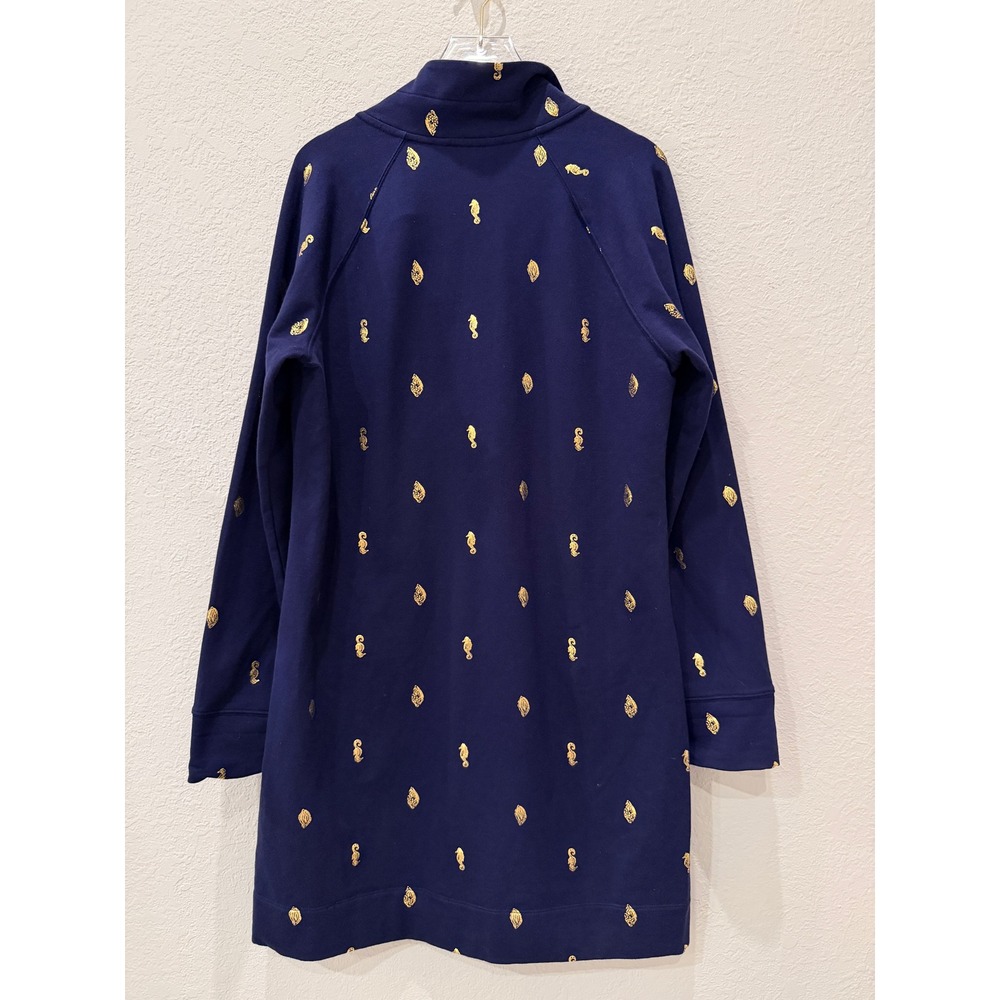 Lilly Pulitzer Skipper Ruffle Shift Dress L UPF 50+ Navy Nautical Coastal Cruise - Picture 3 of 9